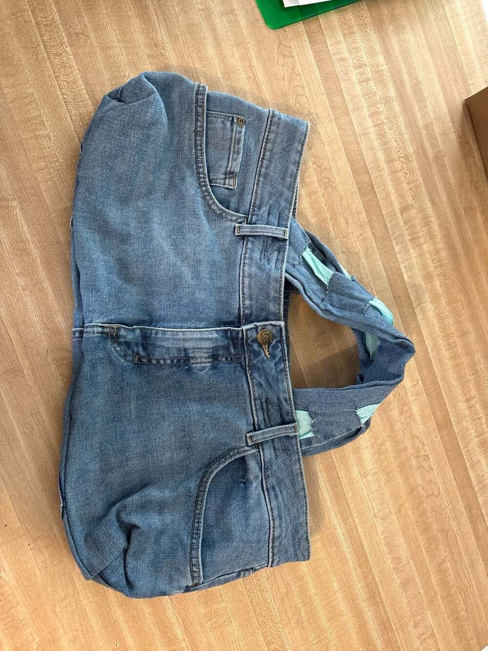 Lee Upcycled Denim Jeans Tote Bag with Pockets